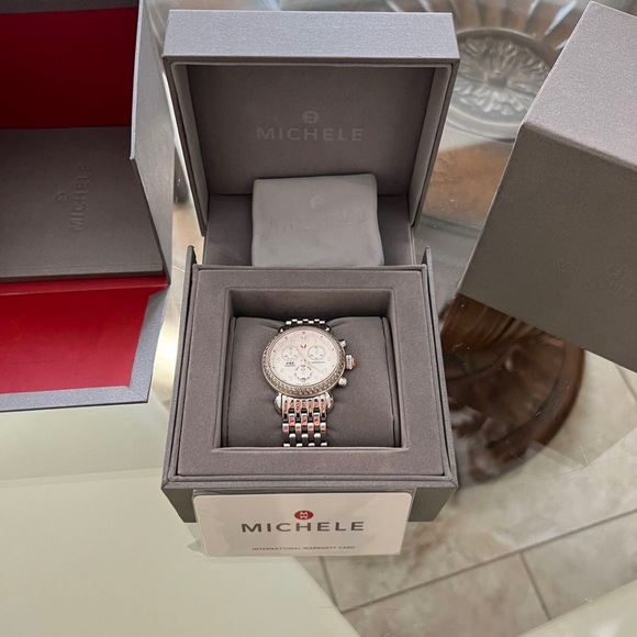 MICHELE CSX Chronograph Diamond Bezel Ladies Watch - MW03M01A1025 - Picture 3 of 6